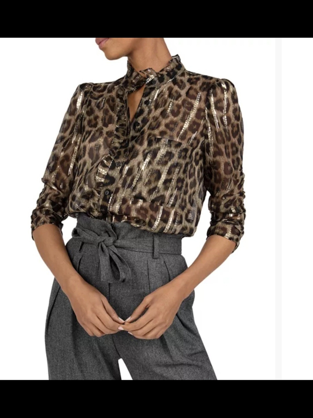 ba&sh Jaura Leopard Metallic Top 0 $295